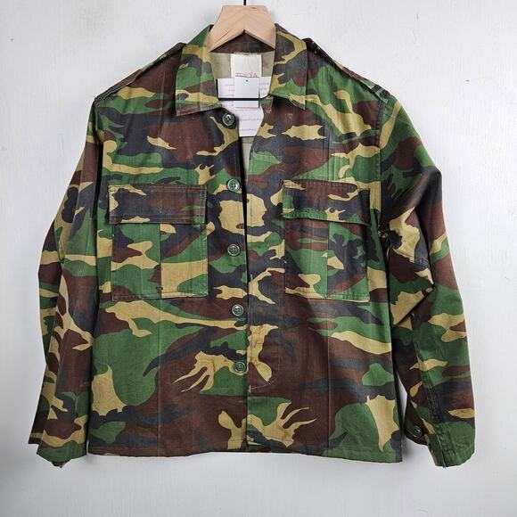 NEW Tricia Fix Upcycled Camo Shirt XS Embroidered Boho Army Teal OOAK NWT - Picture 7 of 15